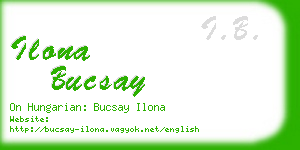 ilona bucsay business card